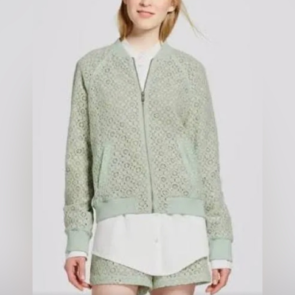 Victoria Beckham for Target Mint Green Lace Fully Lined Bomber Jacket Size L